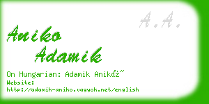 aniko adamik business card